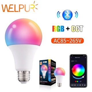 หลอดไฟ LED 220V E27RGB 15W เปลี่ยนสีได้ พร้อมรีโมตคอนโทรลอินฟราเรด APP สําหรับตกแต่งบ้าน คริสต์มาส