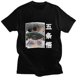 [100% Cotton] เสื้อยืดแขนสั้นลําลอง ทรงหลวม พิมพ์ลายการ์ตูนอนิเมะ Jujutsu Kaisen Gojo Satoru สไตล์ฮิปฮอป แฟชั่นฤดูร้อน ส