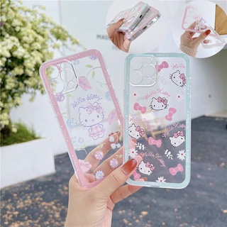 For iPhone 13mini 13Pro 13 13ProMax 12mini 12 12Pro 12ProMax SE 2020  11 11Pro 11ProMax 6 6S 7 8 Plus X XS XR XSMax Phone Case Cute Hello kitty TPU Soft Cover กรณี