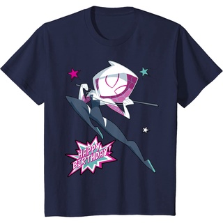 เสื้อยืดผ้าฝ้ายพรีเมี่ยม เสื้อยืด พิมพ์ลาย Marvel Spider-Man Spider-Gwen Happy Birthday สําหรับผู้ชาย