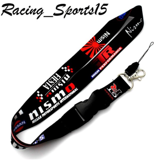 สายห้อยคอ พวงกุญแจ แต่ง นิสสัน นิสโม่ NISSAN NISMO Pattern Lanyard Keychain Holder Neck Cell Phone Key Chain Strap note