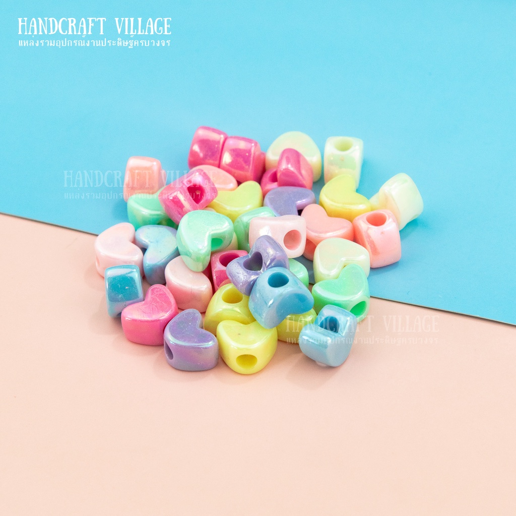 ลูกปัดพาสเทลเหลือบรุ้ง แพ็ค50กรัม/100กรัม ลูกปัดตกแต่ง ลูกปัดหัวใจ ดาว ลูกปัดร้อยสายคล้องแมส ลูกปัดร้อยเชือก โฮโลแกรม - รูปที่ 3
