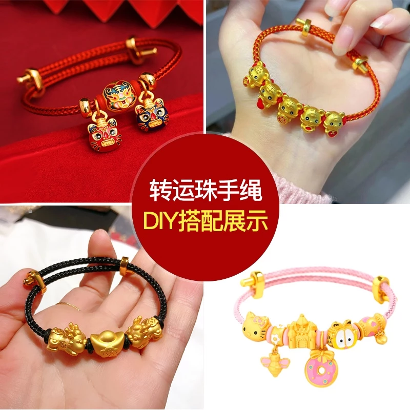 สร้อยข้อมือเชือกไหมประดับลูกปัด กันน้ำ ปรับขนาดได้ thumbnail 4