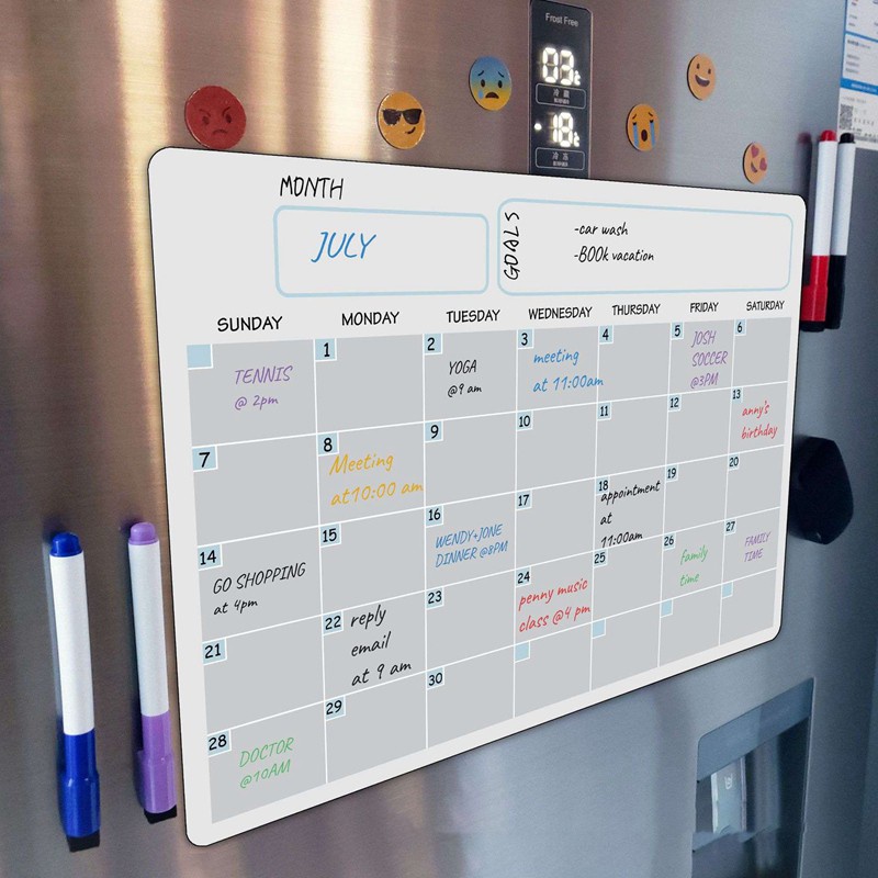 A3 Magnetic Whiteboard Dry Erase Calendar Set Whiteboard Weekly Planner for Refrigerator Fridge Kitc