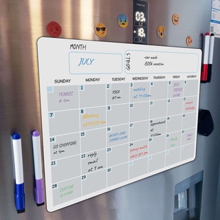 A3 Magnetic Whiteboard Dry Erase Calendar Set Whiteboard Weekly Planner for Refrigerator Fridge Kitchen Home 17X12 inch