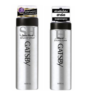 GATSBY Super Hard Set&amp;Keep Spray/Styling Foam แกสบี้จัดแต่งทรงผม 180 กรัม