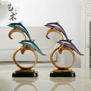 ของตกแต่งบ้าน ของประดับตกแต่งครอบครัว ของตกแต่ง✶☢Dolphin ตกแต่งงานฝีมือตกแต่งห้องนั่งเล่นทางเข้าทีวีตู้ไวน์ตู้ Creative