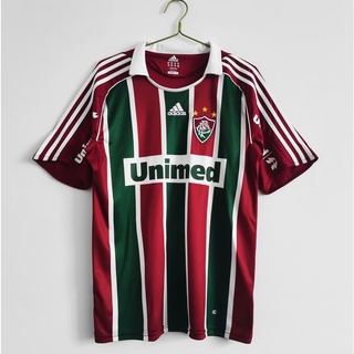 เสื้อกีฬาแขนสั้น ลายทีมชาติฟุตบอล Fluminense 2008 09 ชุดเหย้า สไตล์เรโทร สําหรับผู้ชาย