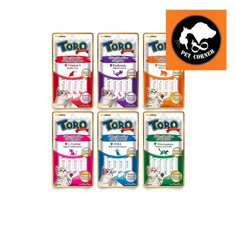 แมวเลีย โทโรโทโร่ พลัส toro toro plus 15 กรัม* 5 ซอง มี 6 รส
