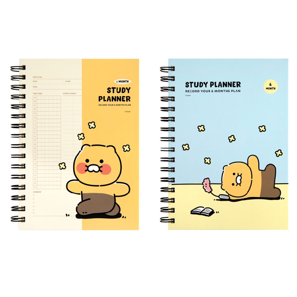 CHOONSIK STUDY PLANNER 6MONTHS สมุดบันทึกการเรียน แผนรายวัน รายเดือนผู้จัดตารางเวลาสมุดโน๊ตโน้ต