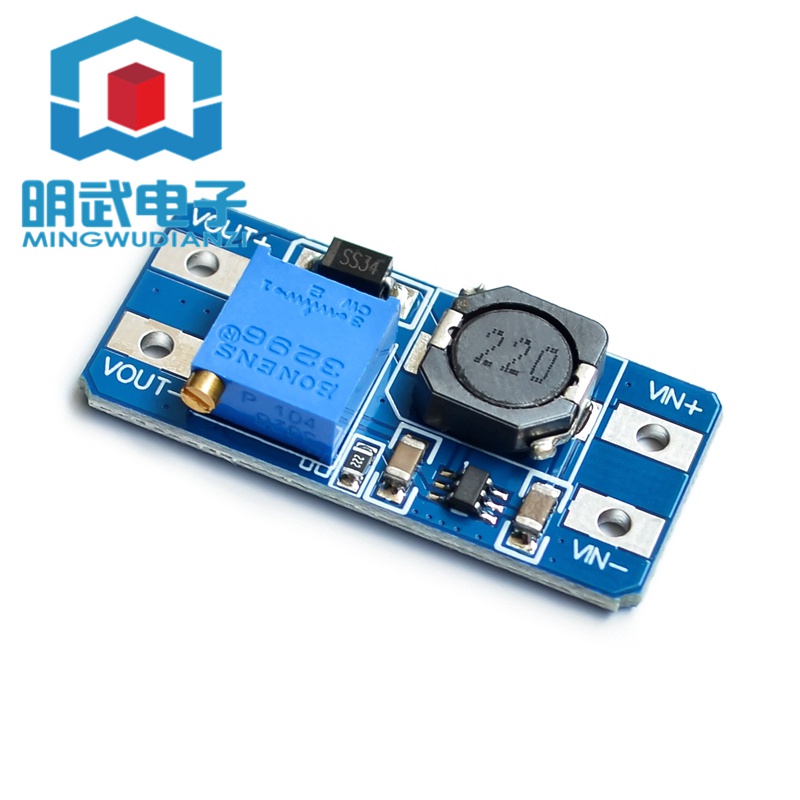 ((บอร์ดบูสเตอร์) MT3608 DC-DC โมดูลไฟแบบปรับได้อินพุตแรงดันไฟฟ้ากว้าง 2-24V ลิตร 5/9/12/28V