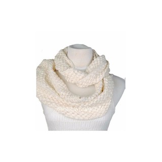 P13 ผ้าพันคอไหมพรม ผ้าพันคออุ่น สำหรับผู้หญิงScarf-P13-WHITE