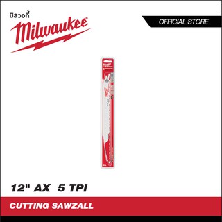 MILWAUKEE ใบเลื่อยซอว์ซอลตัดไม้ 12" AX  5 TPI (5 ใบ) (48-00-5027)