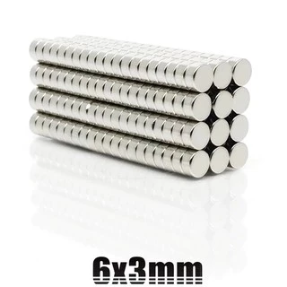 10ชิ้น แม่เหล็กแรงสูง 6x3มิล Magnet Neodymium 6x3mm แรงดูดสูง แม่เหล็ก กลมแบน 6*3mm แม่เหล็กนีโอไดเมียม 6x3มิล