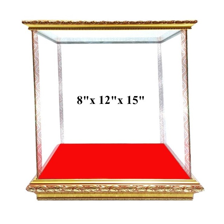 ตู้พระ ตู้ครอบพระ ตู้กระจก(ใส่พระขนาด 12x8x15 นิ้ว) ขนาดภายนอก 36.5x23.5x44 ซม. กรอบไม้สีทอง