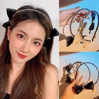 ที่คาดผมเกาหลี rhinestone สีดำสองด้านเครื่องประดับผมโบว์ใหม่ headband แฟชั่นเกาหลี น่ารัก