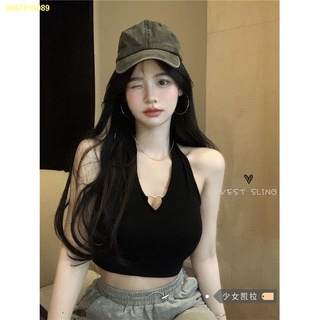 มีสินค้า💥💦สีดำหัวใจกลวงเชือกแขวนคอเสื้อยกทรงผู้หญิง 2022 ใหม่สาวฮอตสไตล์สั้นเสื้อชั้นในและนอก
