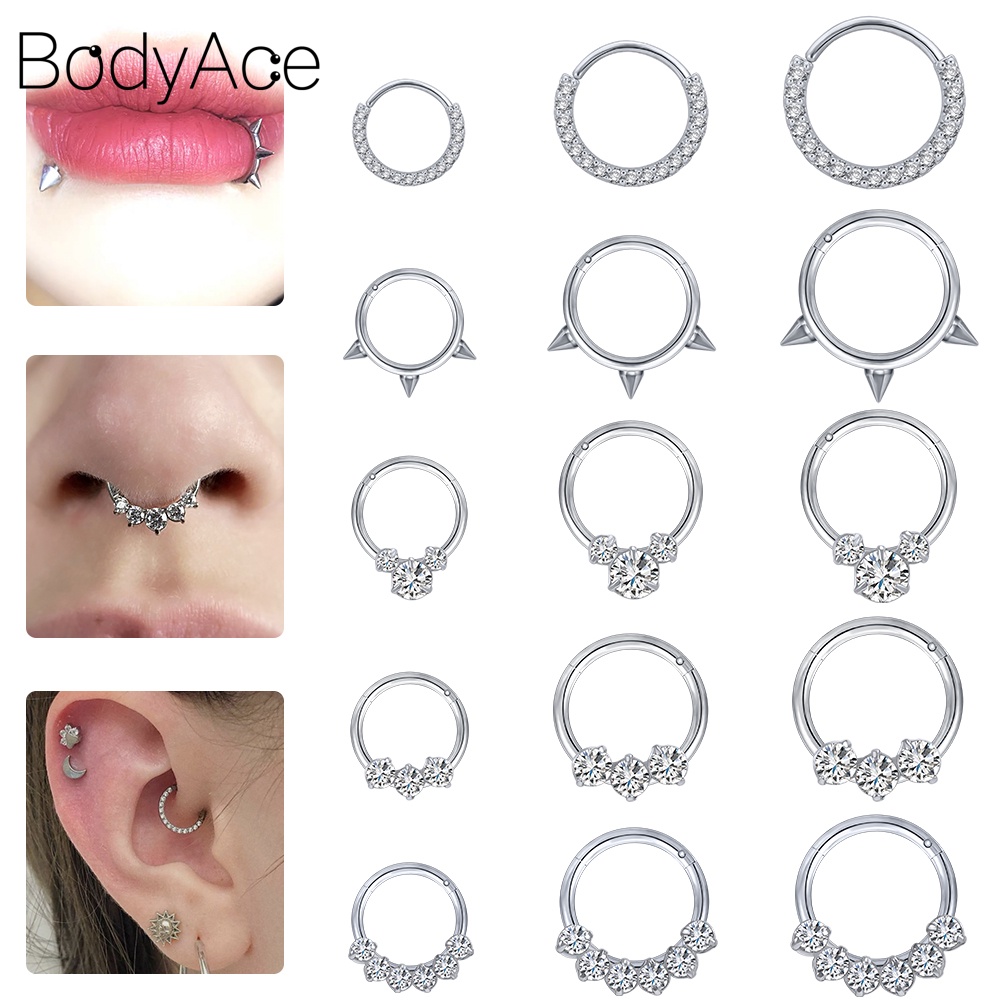 Bodyace จิวเจาะจมูก สเตนเลส ขนาดใหญ่ 2 4 6 8 10 12G 1 ชิ้น
