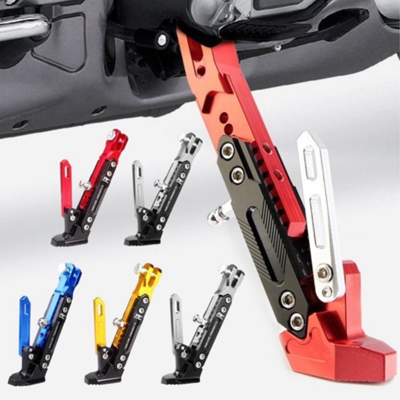 Adjustable CNC Metal Motorcycle Foot Bracket Kick Side Stand Support Durable Corrosion Resistant Parking Scooter Kicksta