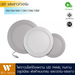 โคมพาเนลไลท์แอลอีดี Panel LED Light โคมไฟฝังฝ้า LED  รุ่น P601 แสงขาว/แสงวอร์ม P601-3W/6W/9W/12W/15W