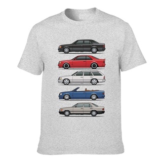 เสื้อยืด ผ้าฝ้าย พิมพ์ลาย Stack Of Mercedes W124 E Class สําหรับผู้ชาย