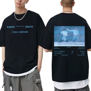 [S-5XL] Kanye West Drake เสื้อยืดลําลอง สีดํา สไตล์ฮิปฮอป สําหรับผู้ชาย#39; s เสื้อยืด แบบนิ่ม ทรงหลวม ขนาดใหญ่ แฟชั่นฤด