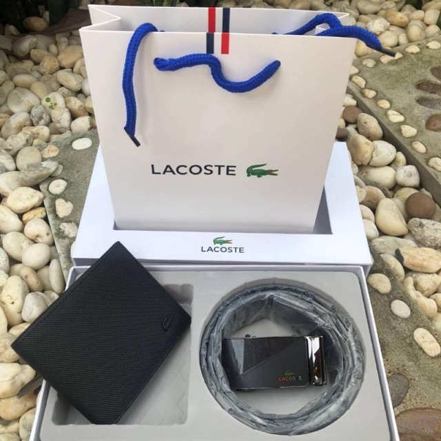 🎀 #New #lacoste งานแท้💯 outlet เซตกะเป๋าตัง+เข็มขัด ✨
