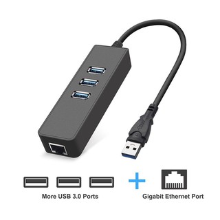 พร้อมส่ง 2 in 1 USB 3.0 to RJ45 Lan Gigabit 3 Port USB Hub