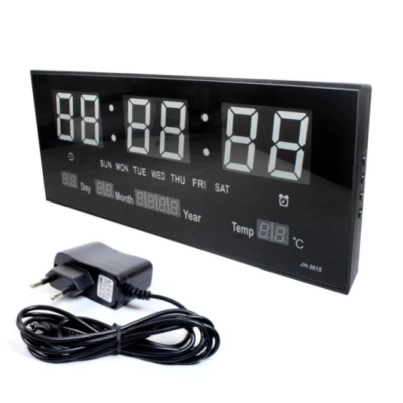 นาฬิกาโทรศัพท์。 ﻿นาฬิกาดิจิตอลLED Number Clock แขวนผนัง ตัวเลขสีเขียว