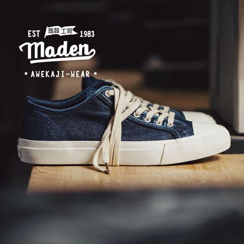 Maden รองเท้าผ้าใบลําลอง ทรงกลม แบบนิ่ม เหมาะกับฤดูร้อน สไตล์เรโทร สําหรับผู้ชาย 2022