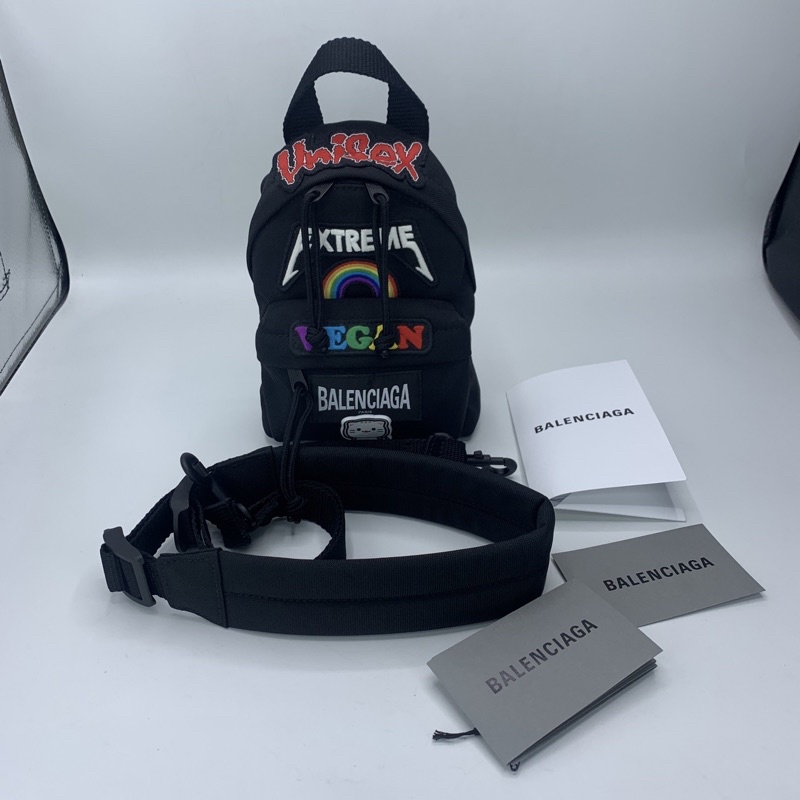 BU220302242] Balenciaga / Pat-detail Crossbody Backpack