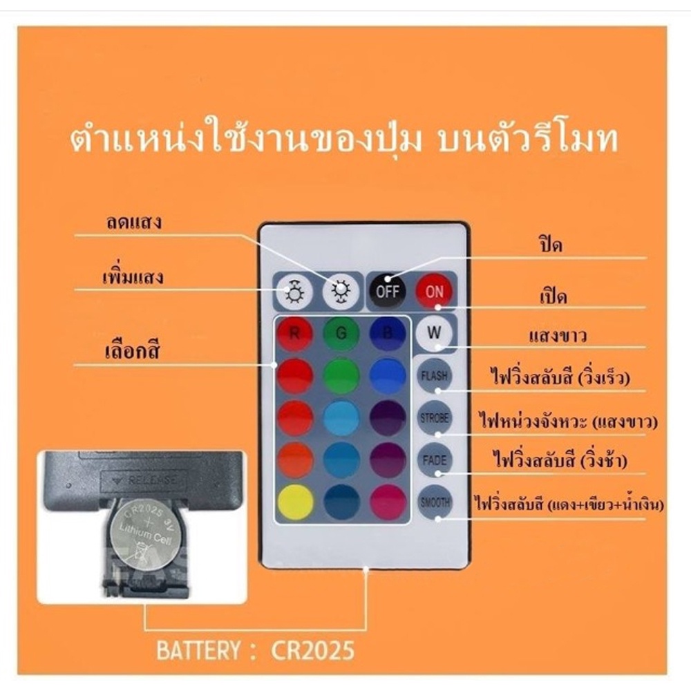 [9.15| โค้ดPSKX149ลดเพิ่ม]CTSสปอร์ตไลท์ใช้ไฟบ้าน 220Vเปลี่ยนสีได้16สี ราคา ถูกที่สุด ดีลบีเคเค แกลเลอรีภาพที่ 7