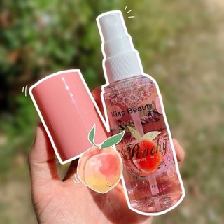 Kiss Beauty Make Up Fix Spray No.2166 สเปรย์พีช สเปรย์น้ำแร่ หอมกลิ่นพีช สเปรย์น้ำแร่ล็อคเครื่องสำอาง ให้ติดทนนาน 75 ml.