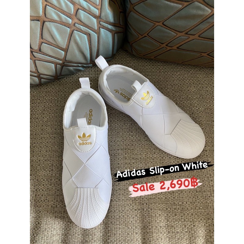 ของแท้💯 Adidas Superstar Slip on W โลโก้ทอง สีขาว สวยมาก