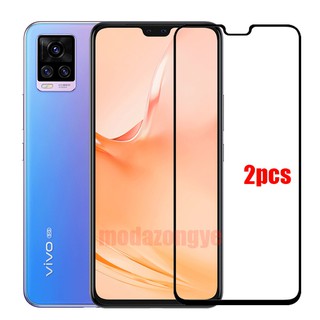 2PCS กระจก VIVO V20 Pro Tempered Glass Full Cover Screen Protector กระจกครอบเต็ม ป้องกันหน้าจอ