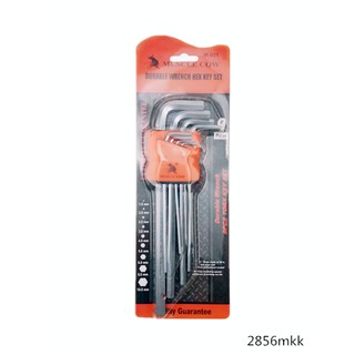 ชุดประแจหกเหลี่ยม NO.M-931 หัวบอล 9 ชิ้น พกพาสะดวก กุญแจหกเหลี่ยม Hex wrench ชุดประแจหกเหลี่ยมหัวบอลชุบโครม No.2856mkk