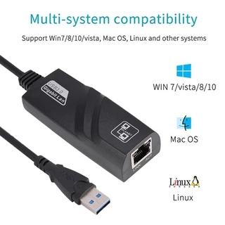 อะแดปเตอร์เครือข่าย For Pc กิกะบิตอีเธอร์เน็ตแลน RJ45 To USB 3.0 แปลงสายแลน ไดรเวอร์ในตัว