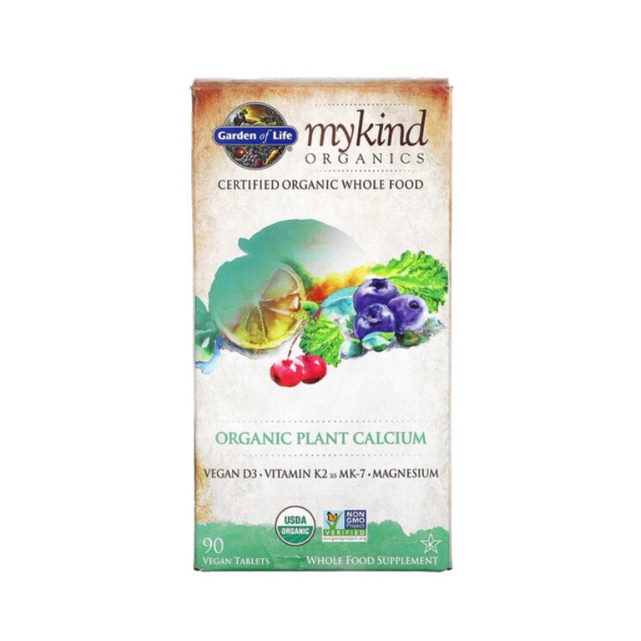 Garden of Life My Kind Organics, Organic Plant Calcium, 90 Vegan Tablets📌พร้อมส่ง