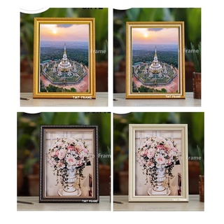 กรอบรูปตกแต่งบ้าน ใส่รูปภาพขนาด  A4(21x29.7cm), 8x10",8x12,10x12" ++ พร้อมกระจกด้านหน้า+ขาตั้ง+หูแขวน