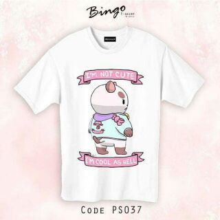 เสื้อยืกคอกลมแขนสั้นลายหวานๆรหัส PS