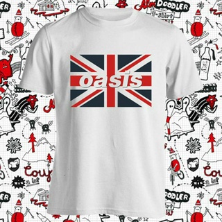 เสื้อยืด พิมพ์ลายธงวงร็อคอังกฤษ Oasis Uk สําหรับผู้ชาย