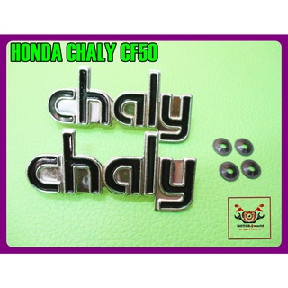 HONDA CHALY CF50 BODY EMBLEM ALUMINIUM "BLACK" DECAL RH&amp;LH SET // โลโก้ติดตัวถัง HONDA CHALY CF50 "สีดำ" ซ้าย-ขวา