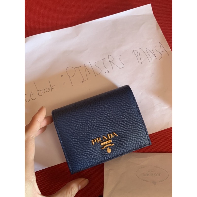 กระเป๋าเงิน Prada ของแท้ร้อนเปอร์เซน รุ่นใหม่ล่าสุด Small Saffiano  multicolored Leather Wallet | Shopee Thailand