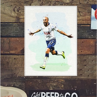 โปสเตอร์ ผ้าแคนวาส ลูคัส มูร่า (2) ทีมทอตนัมฮอตสเปอร์ Lucas Moura Tottenham Hotspurs ภาพวาด ศิลปะ นักบอล นักฟุตบอล