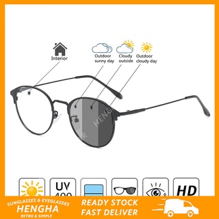 (HENGHA) แว่นตากันแดด Photochromic ป้องกันรังสียูวี 400 สําหรับผู้ชาย และผู้หญิง