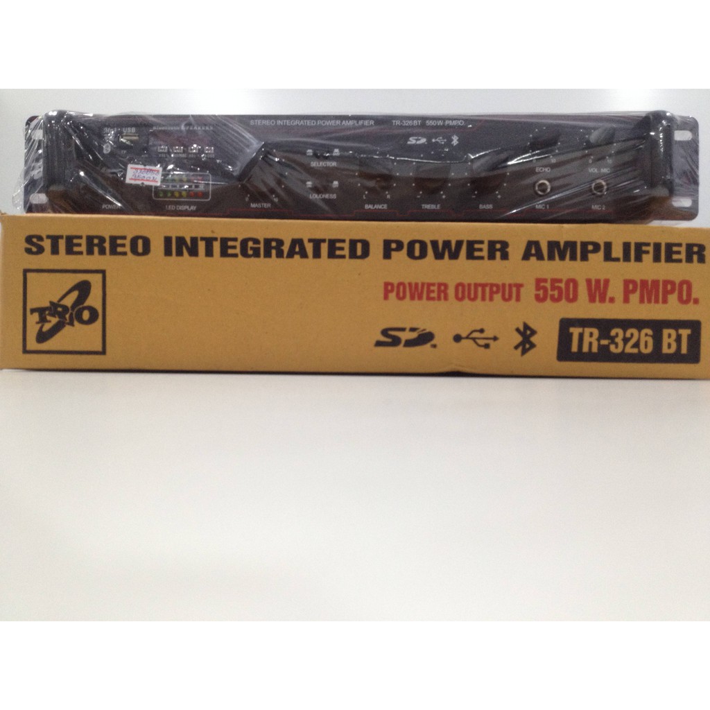 พาวเวอร์แอมป์ เครื่องขยายเสียง TRIO Stereo Integrated Power Amplifier TR-326 BT 550W