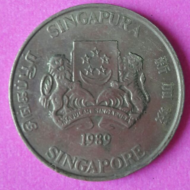 เหรียญ สิงคโปร์ 20 Cents ปี1989 เหรียญโลกเก่าหายาก 