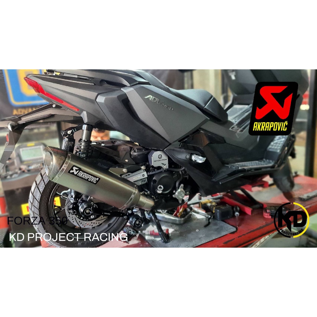 ท่อ Akrapovic titanium slip on พร้อมคอฟลู สแตนเลส,ไทเทเนียม Honda ADV350/ 2019-25