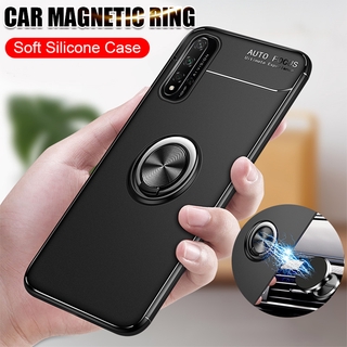 Huawei P20 P30 Lite P40 Mate 20 Nova 3i 5T 7i Honor 8X Play Y9S เคสโทรศัพท์มือถือพร้อมแหวนขาตั้งแม่เหล็ก 360 องศา