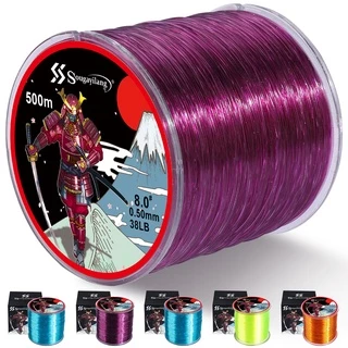 สายตกปลา 500M 7-38LB 6 สีสายตกปลาไนลอนใสฟลูออโรคาร์บอนตกปลารอก